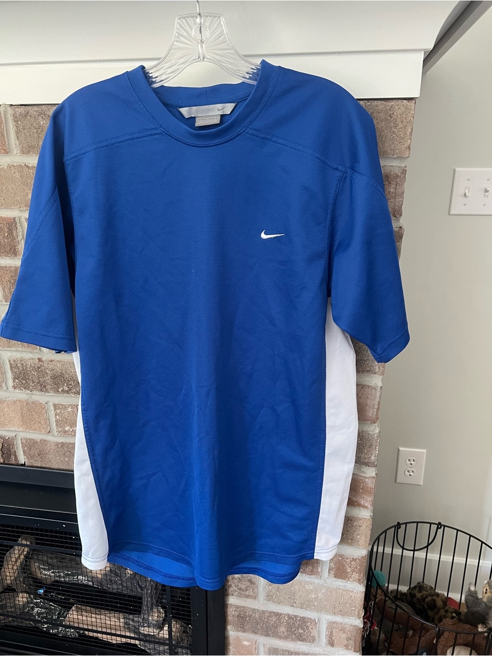 Nike Royal Blue Short-Sleeve Athletic Tee with White Side Panels
